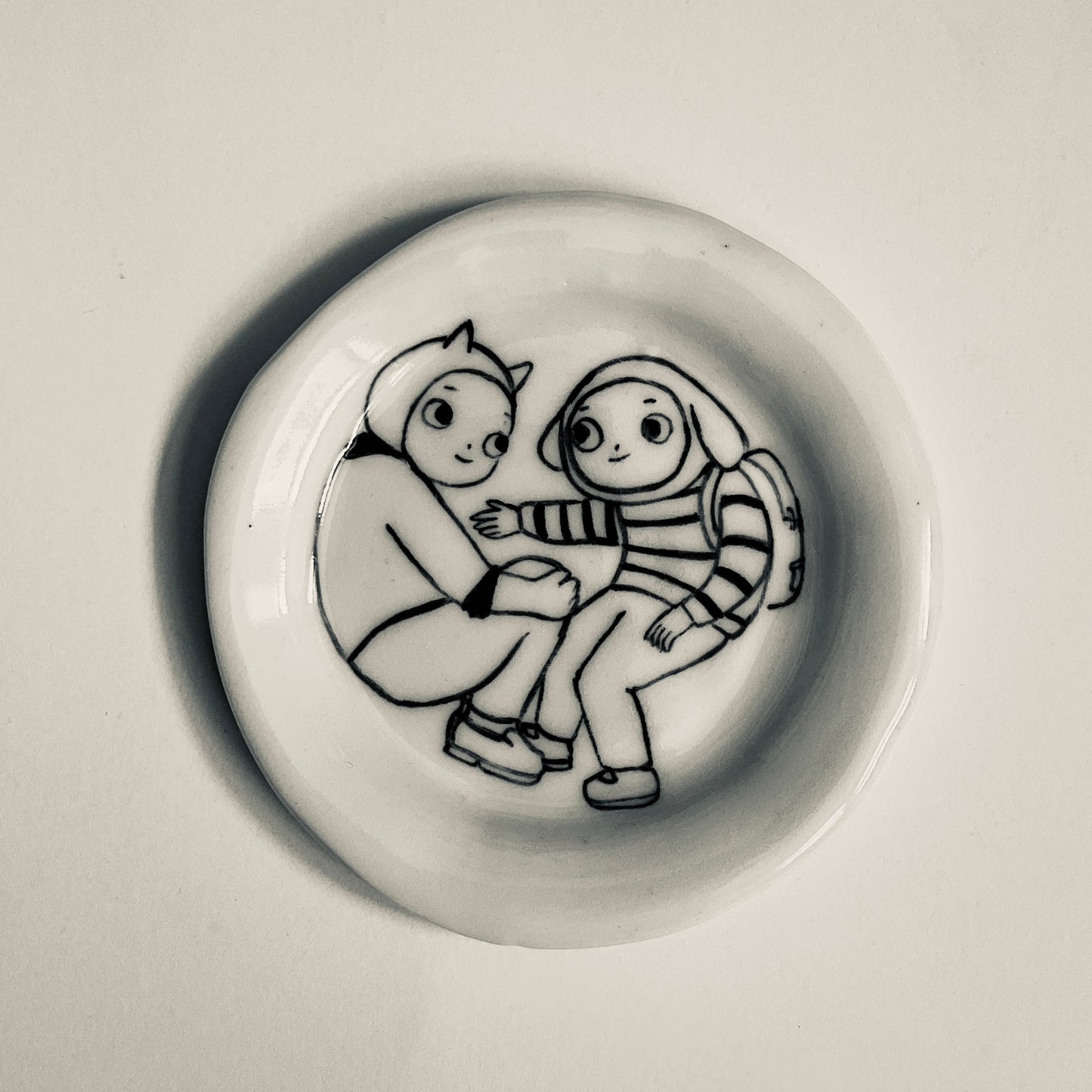 Cats and Dogs Can be Friends plate