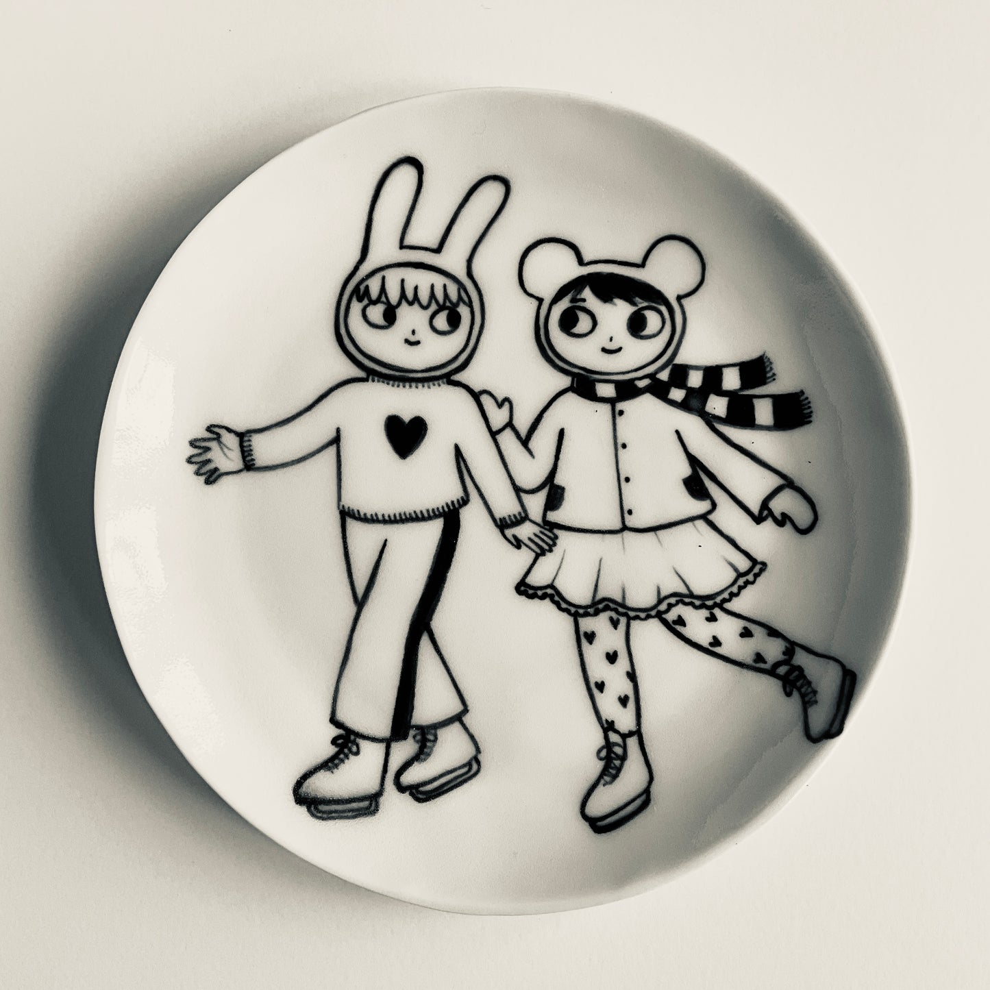 Bunny and Mouse go Ice Skating plate