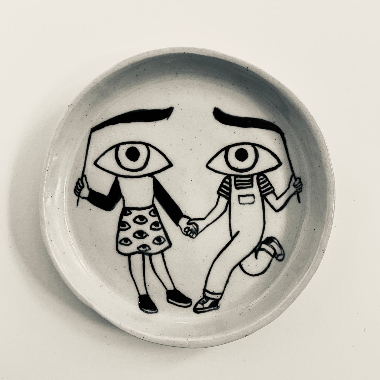 Friends dressed as Worried Eyes plate