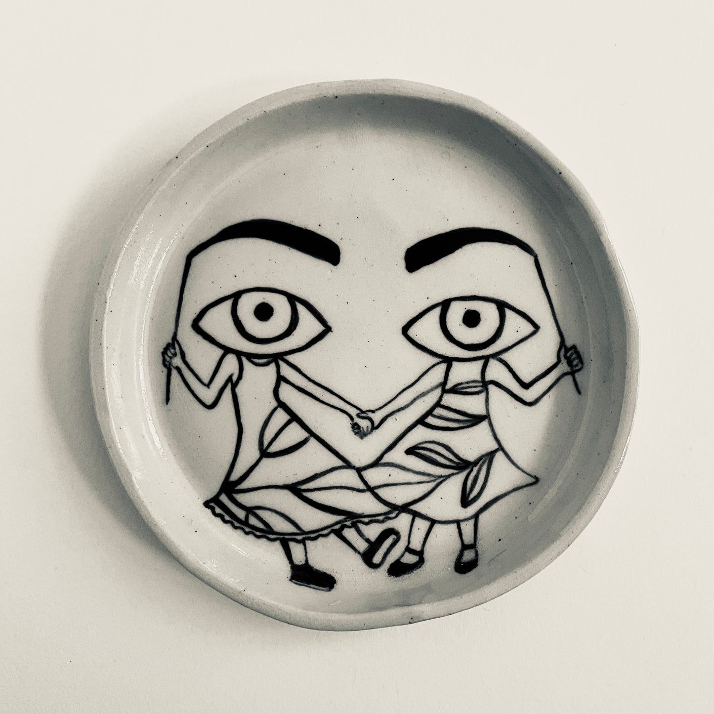 Friends dressed as Eyes and Mouth plate