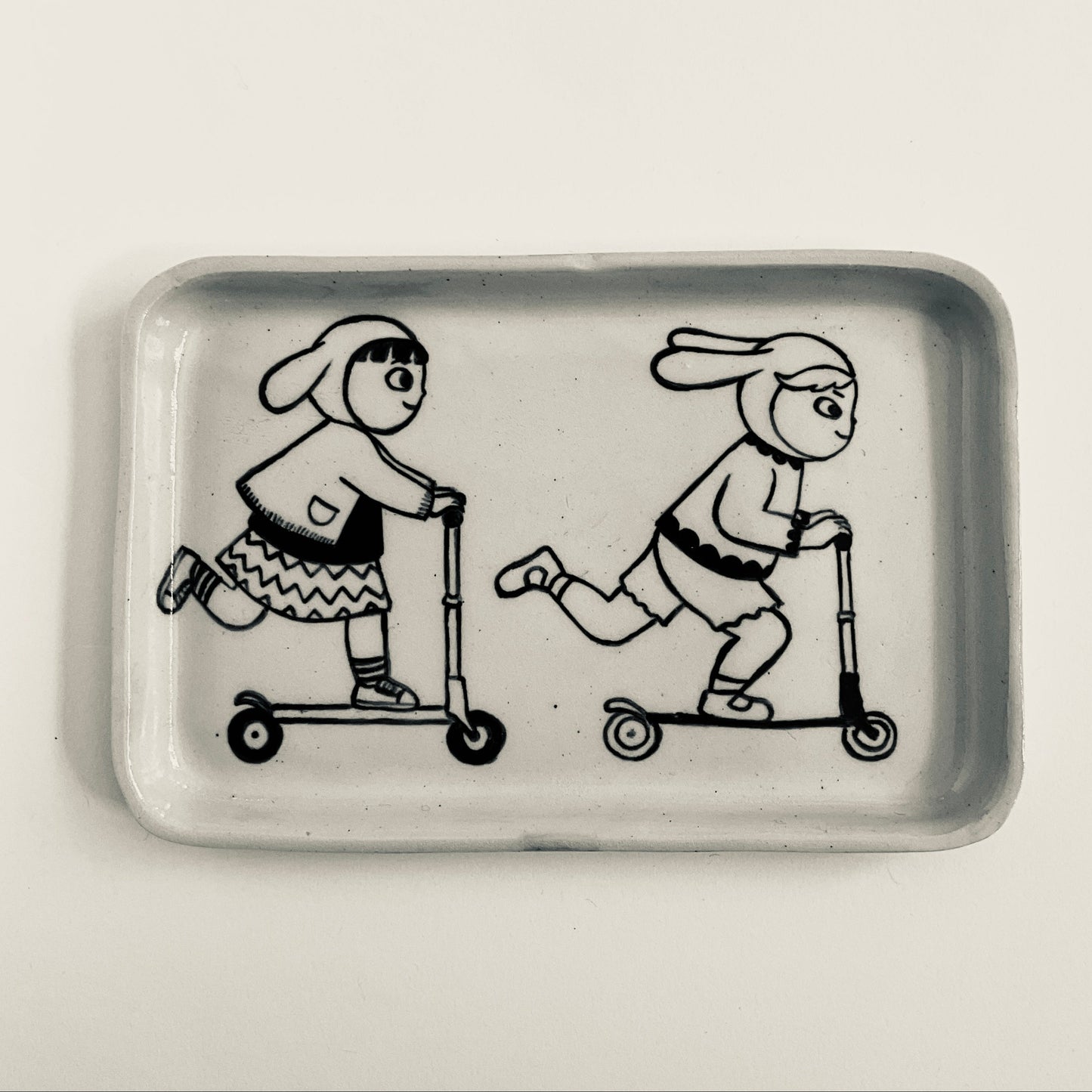 Scooter Bunnies plate