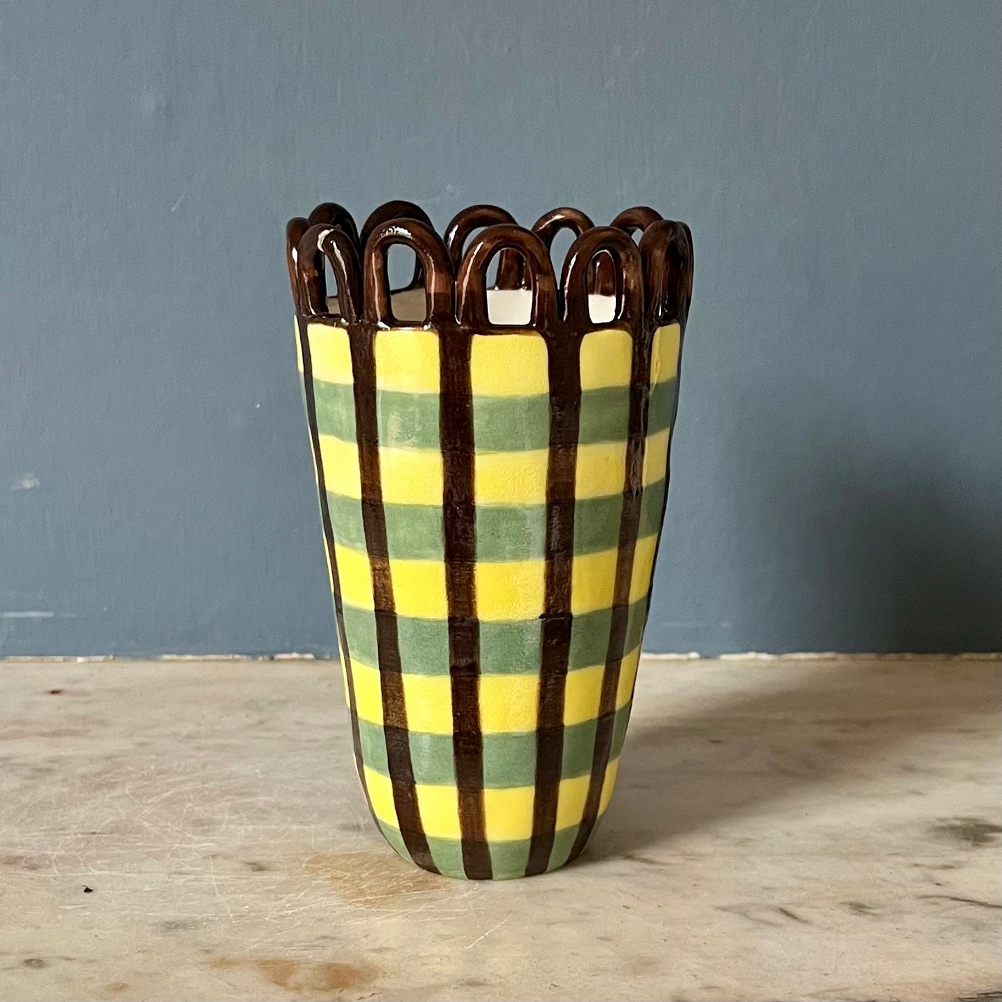 Chocolate Drizzle Down Yellow and Green striped Man