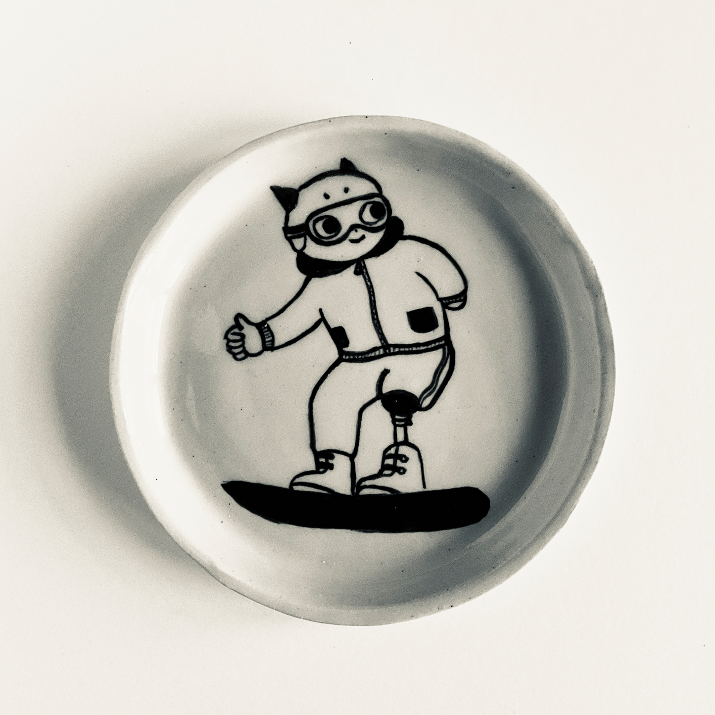 Snowboarding Cat plate