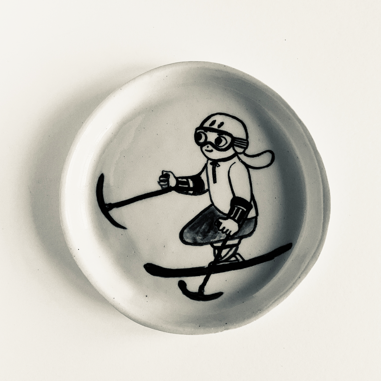 Puppy goes Sit-Skiing plate