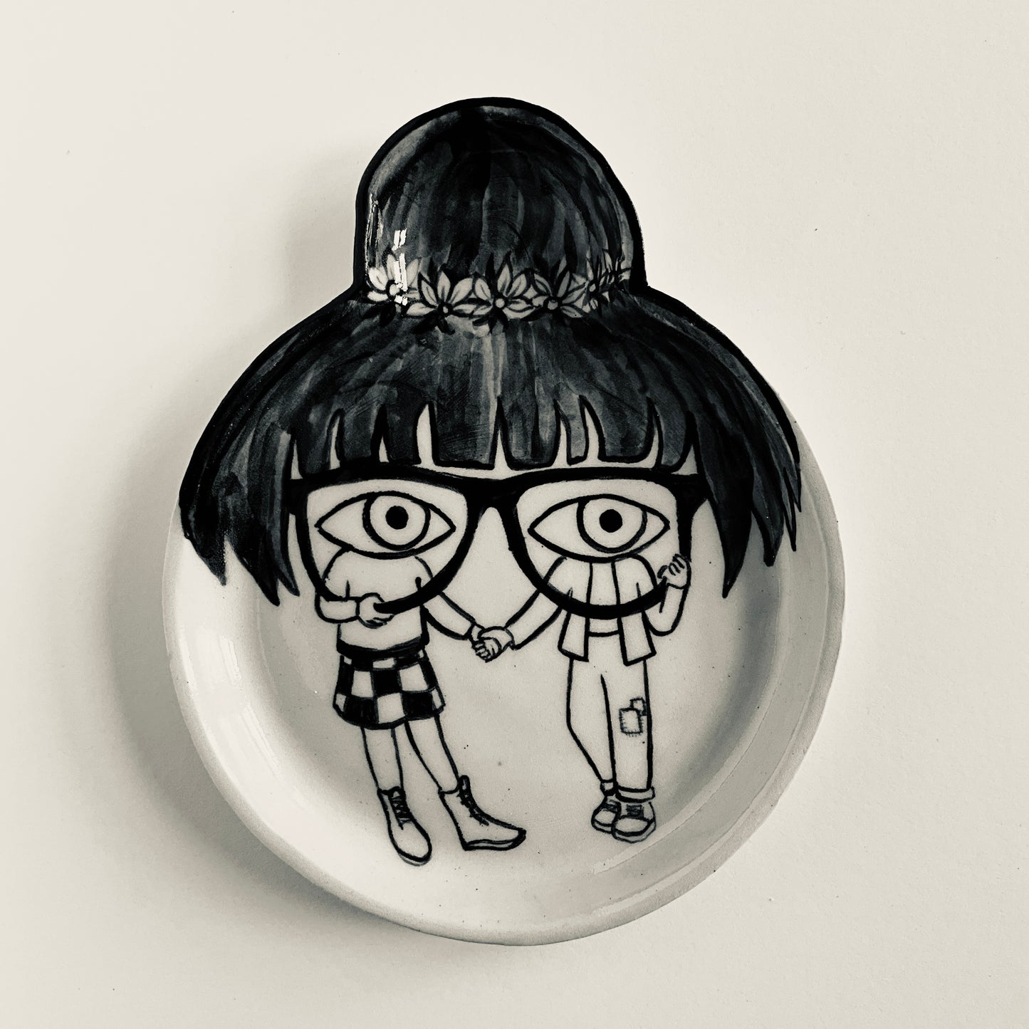 Friends dressed as Eyes and Hair 2 plate