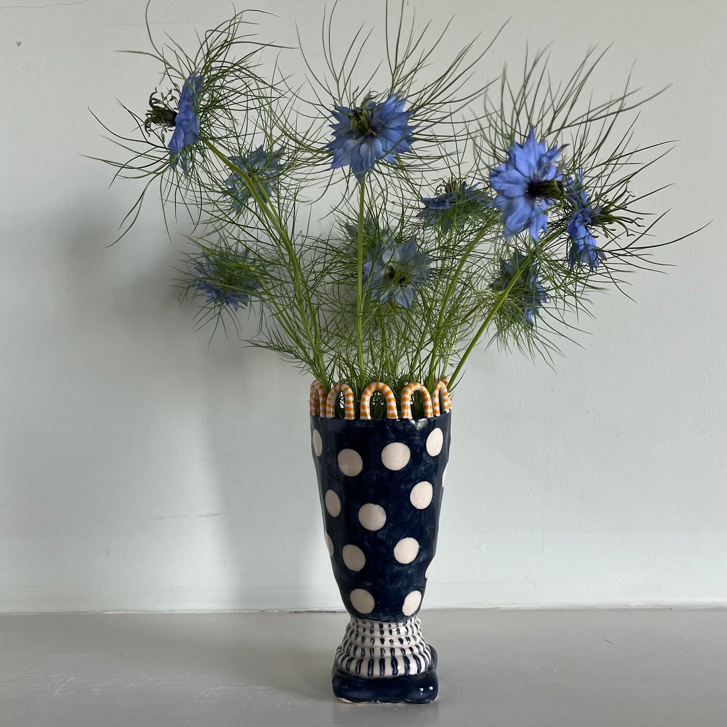 Tall Navy with White Spots Man