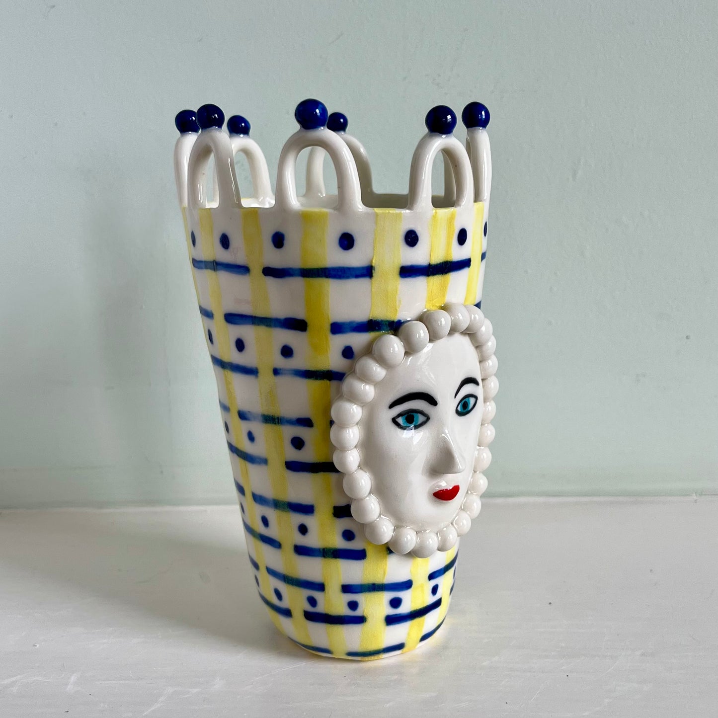 Porcelain Lady with Morse Code Pattern