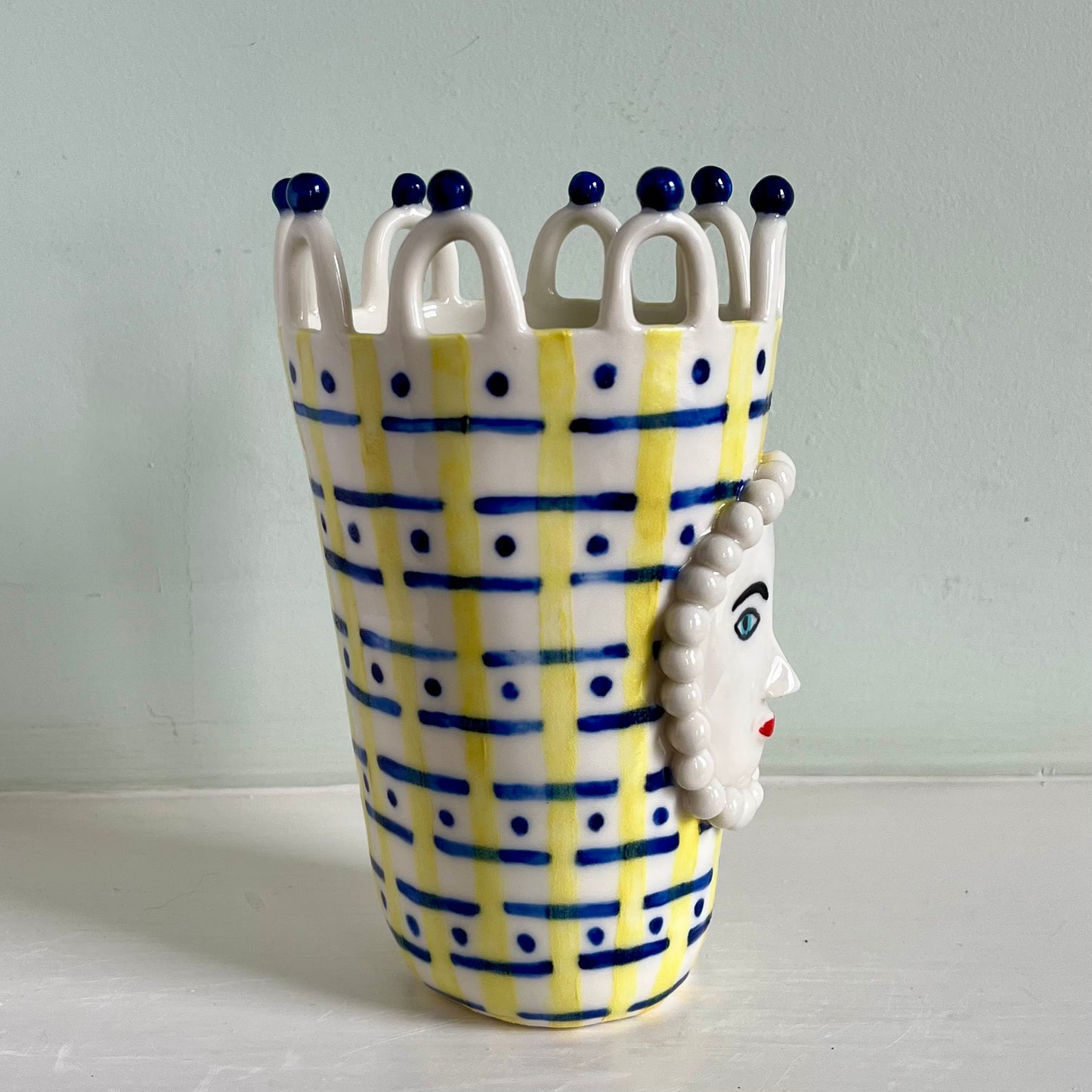 Porcelain Lady with Morse Code Pattern