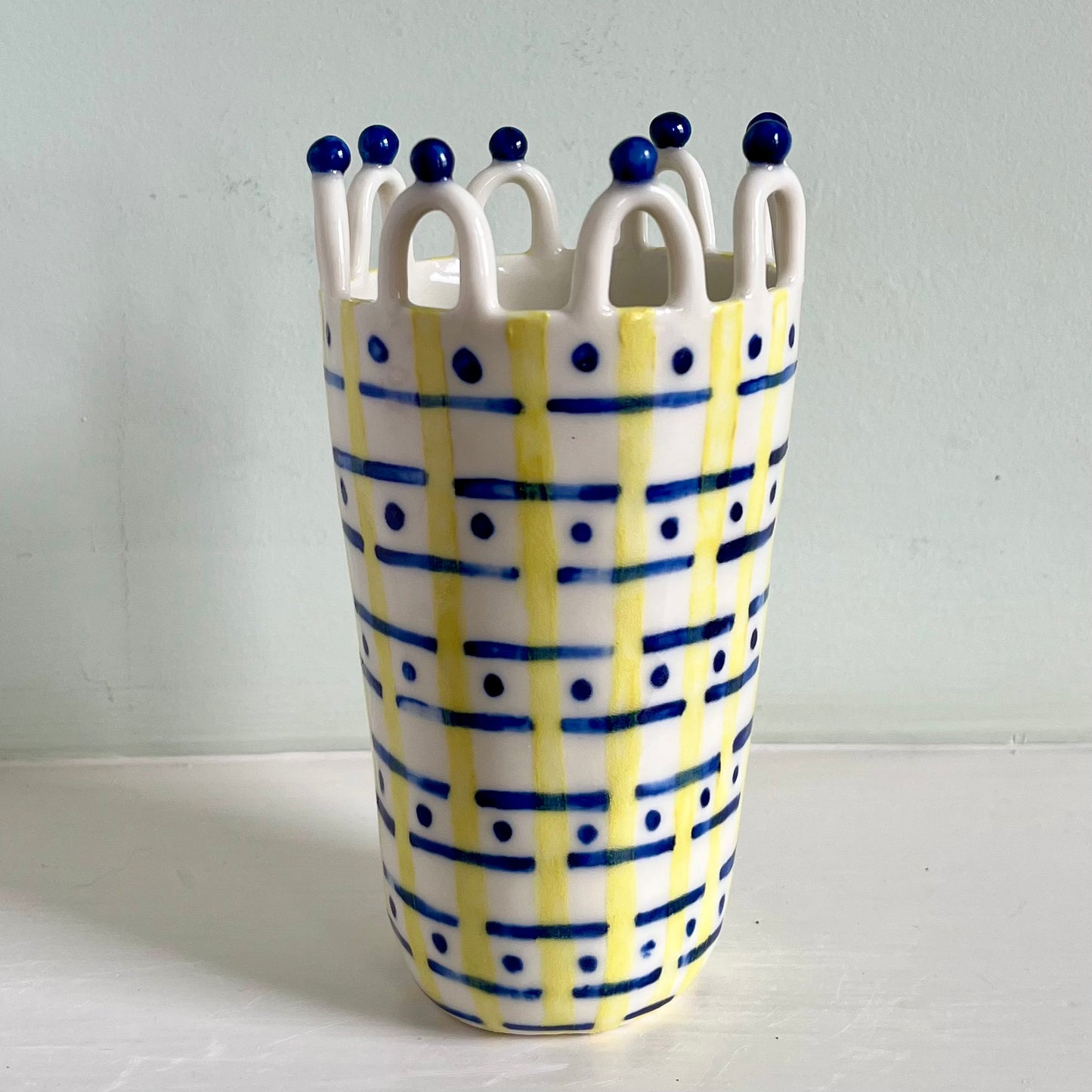 Porcelain Lady with Morse Code Pattern