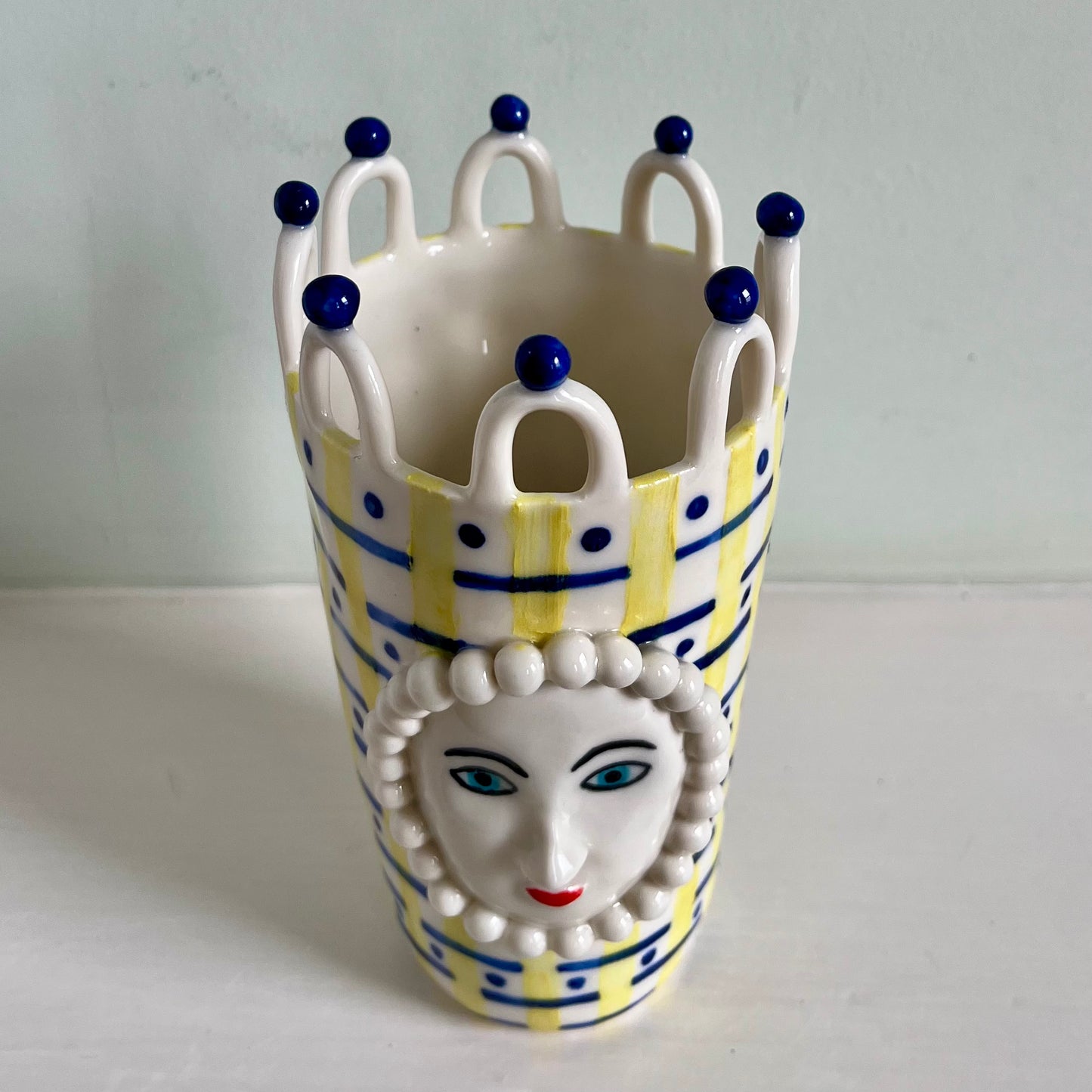 Porcelain Lady with Morse Code Pattern