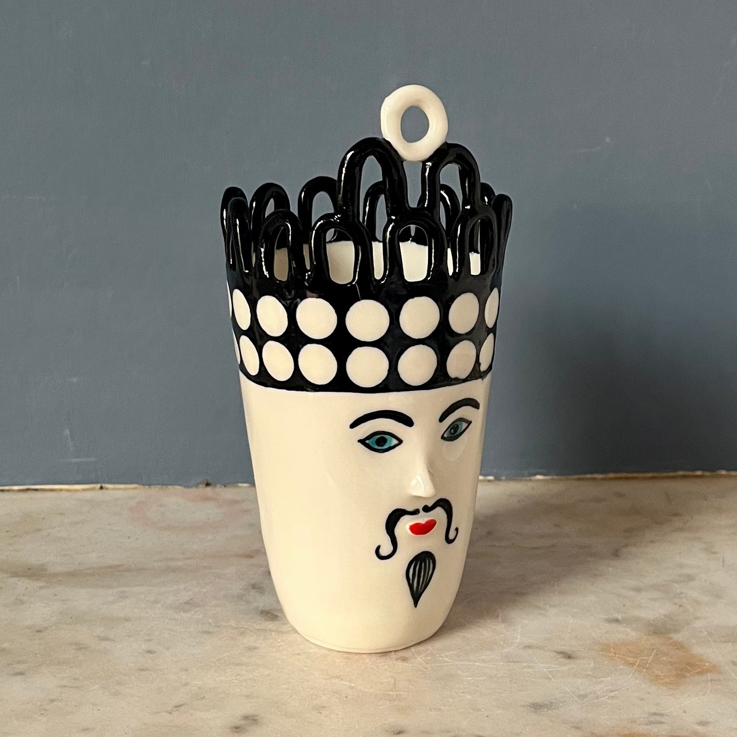 White Double Dots Band with Single Polo Mint Crown