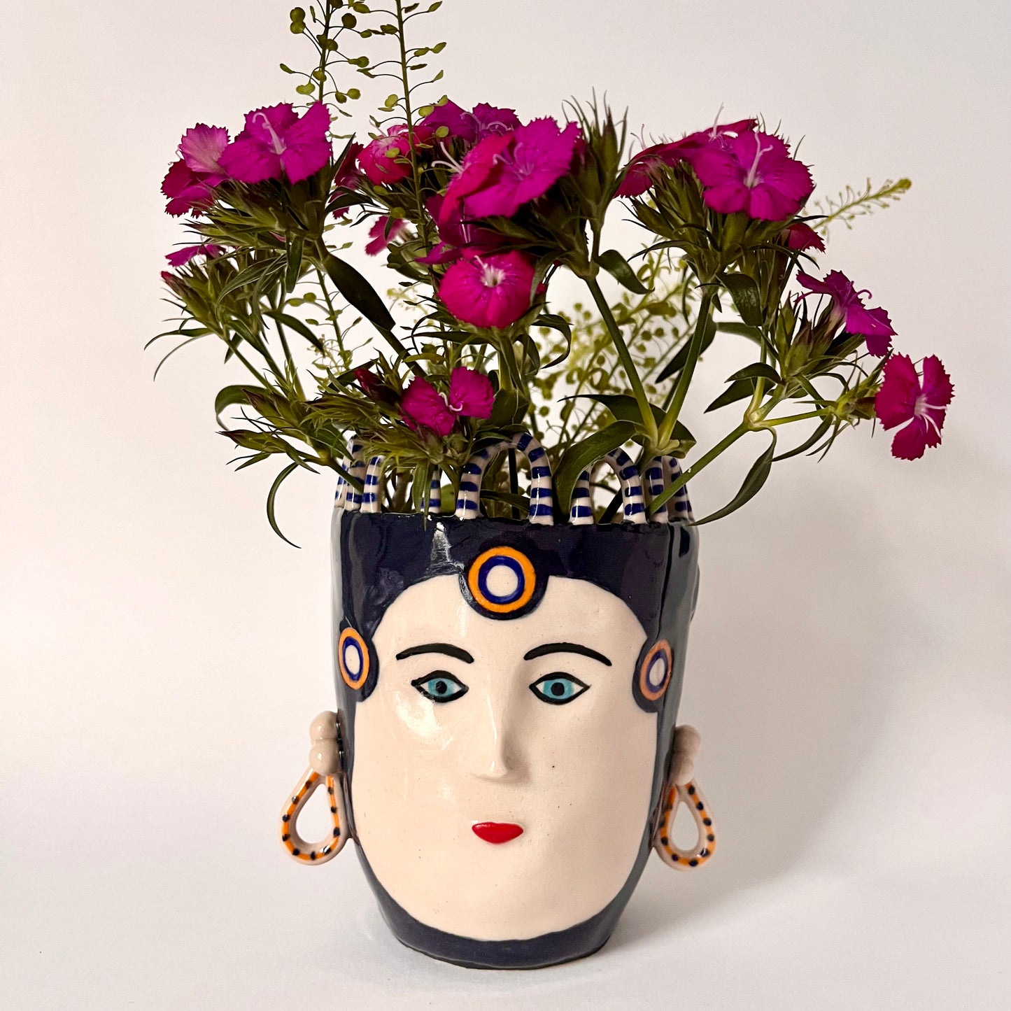 Navy & White Dots with Spotty Drop Earrings