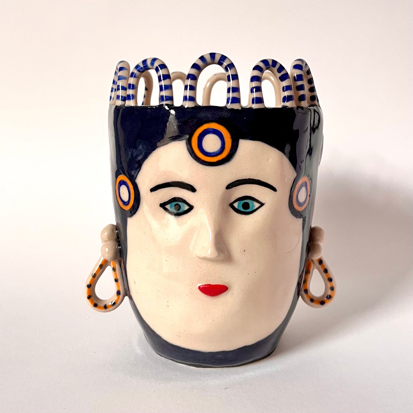 Navy & White Dots with Spotty Drop Earrings