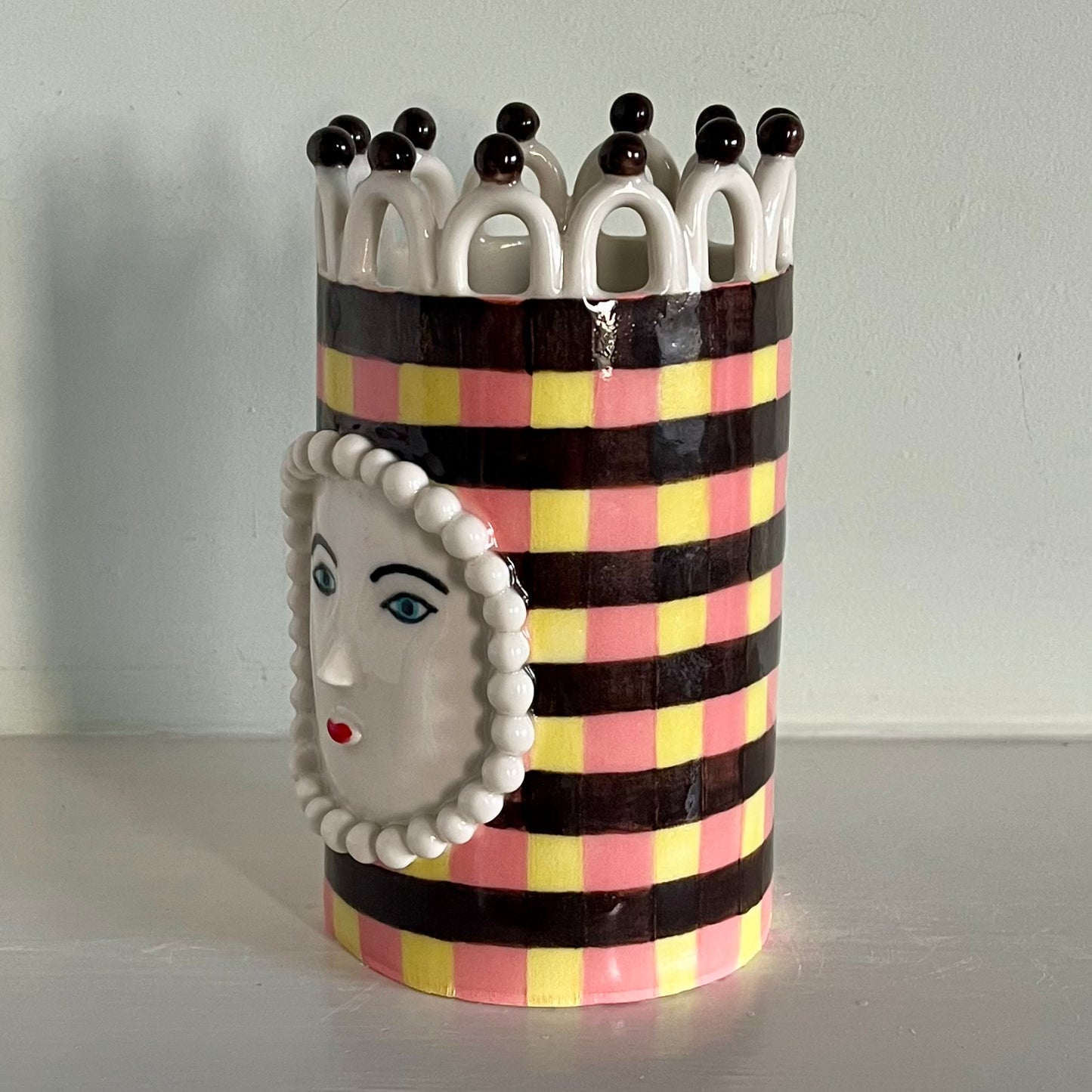 Chocolate Battenberg Lady with White Looped Crown