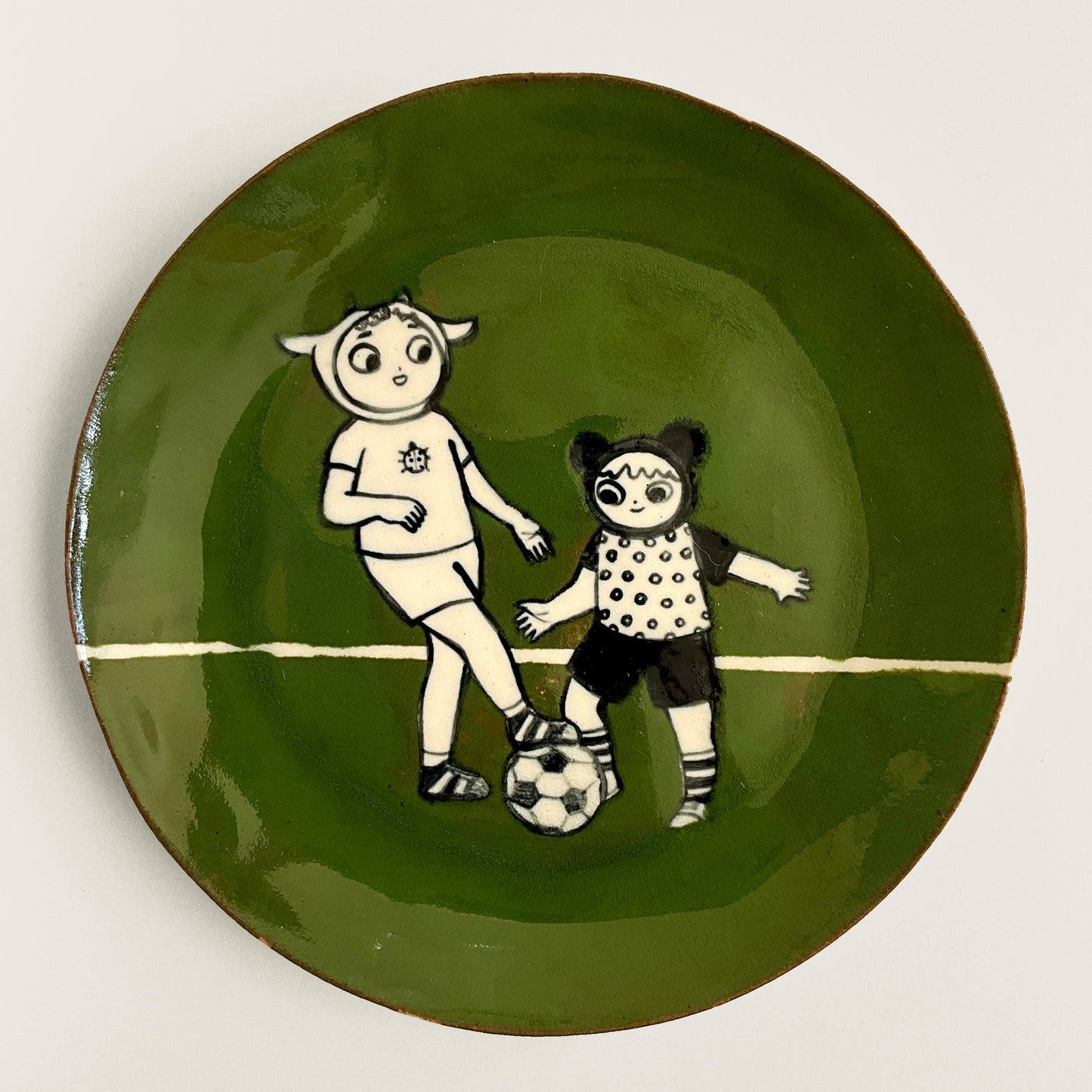 Goat and Mouse play Football plate