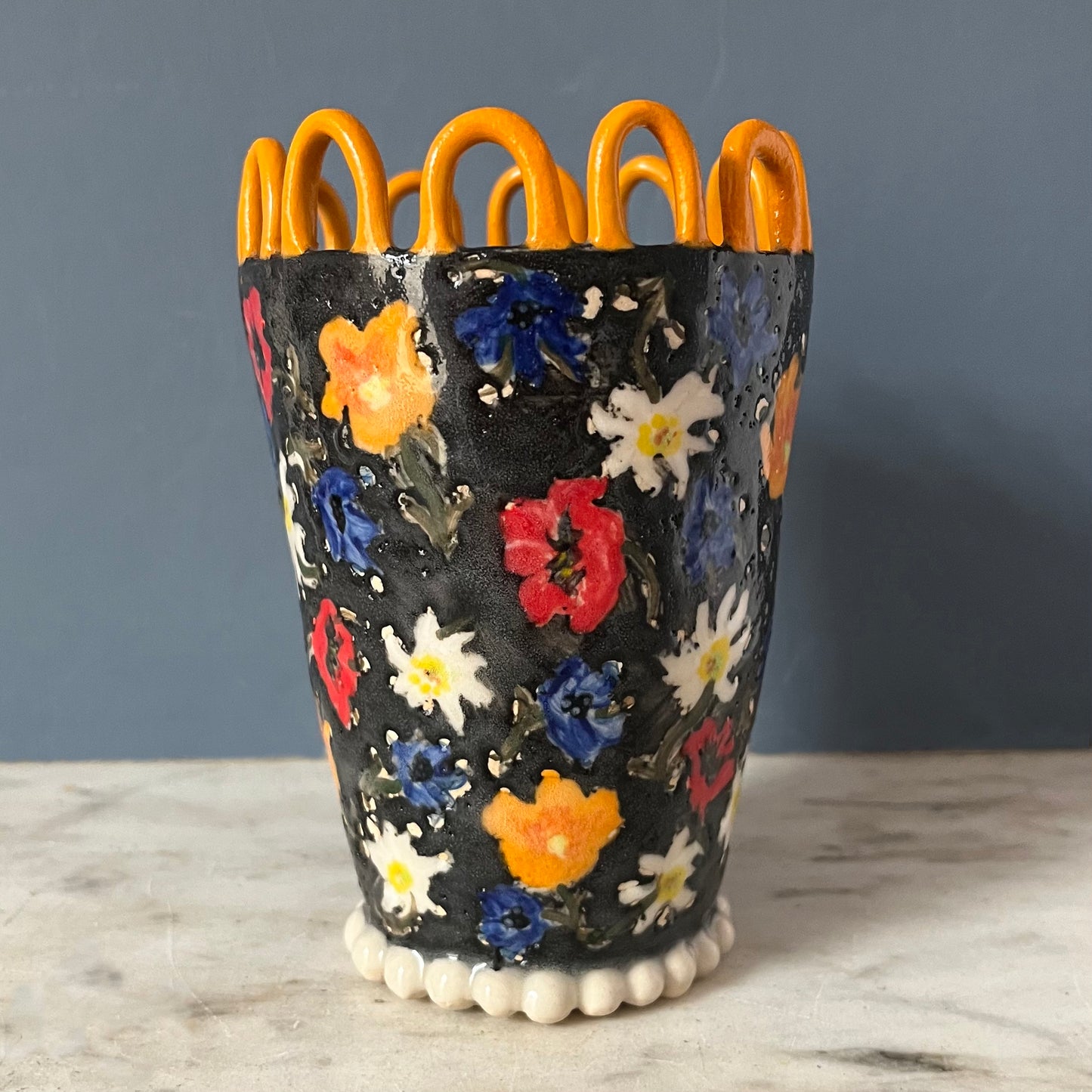 Wild Flower Lady with Pearl Necklace