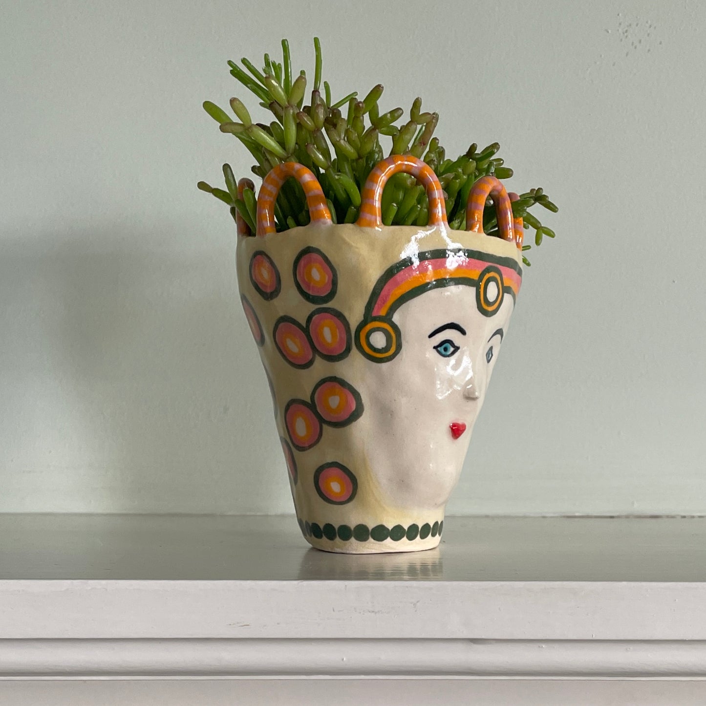 Stripy Loop Head Pot