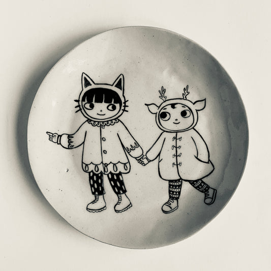 Kitten and Deer plate
