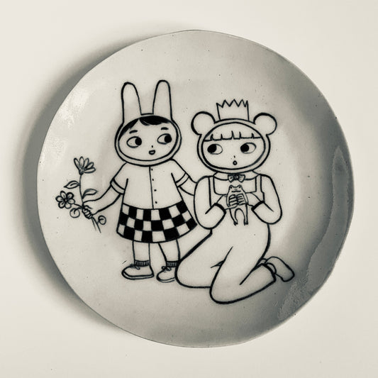 Bunny and Mouse Find a Frog plate