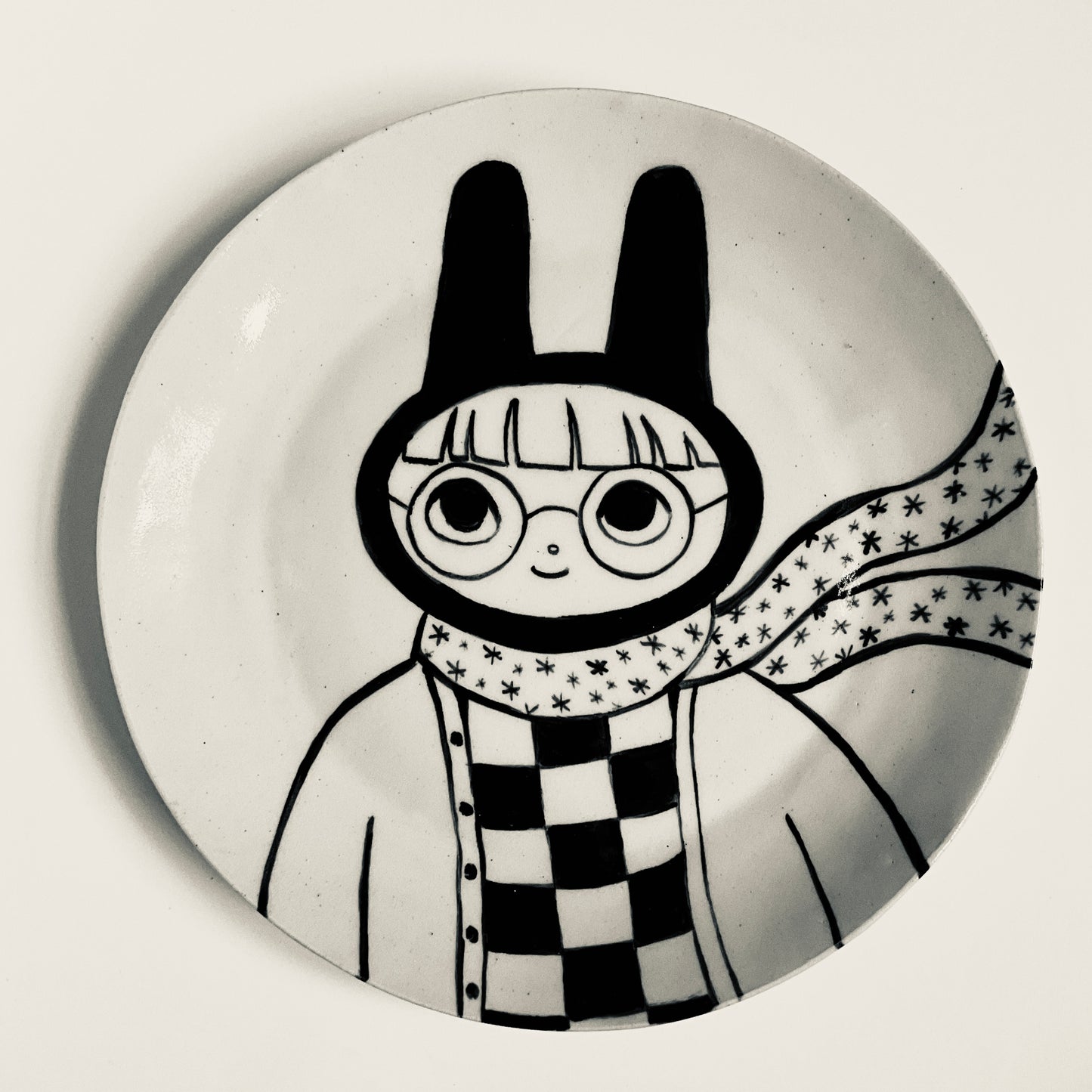 Bunny with Starry Scarf plate