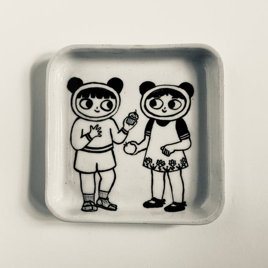 Pandas with Snacks plate