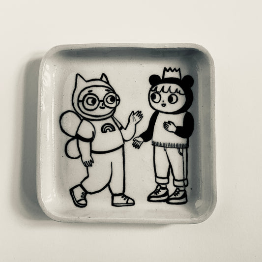 Cat and Bear in Fancy Dress plate