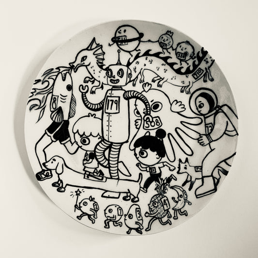 Marathon with Robot and Reverse Mermaid plate