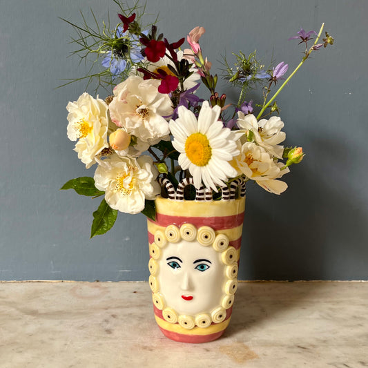 Rhubarb and Custard Striped Lady with Swirly Biscuit Surround