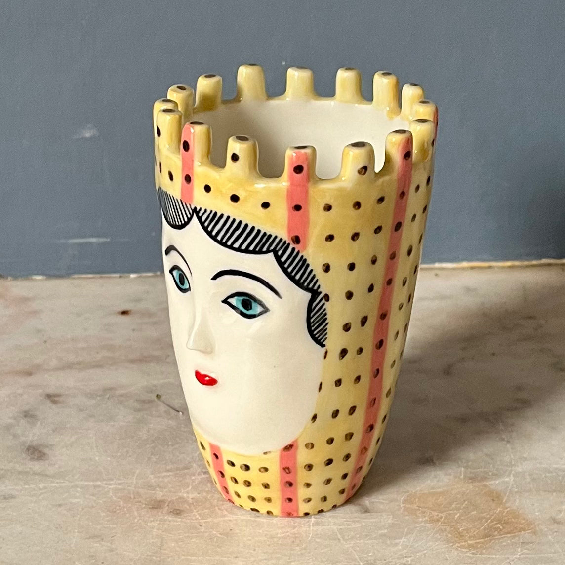 Pink and Yellow Castle Top Dotted Lady