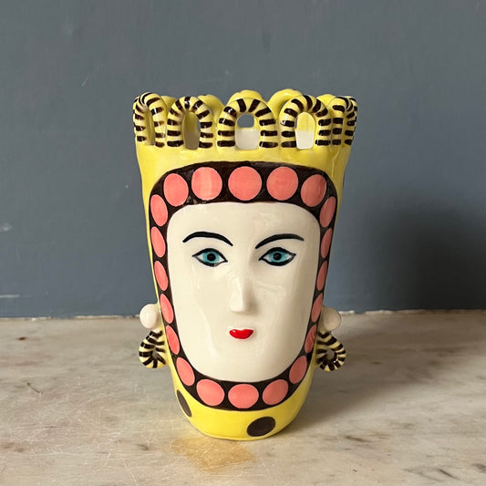 Yellow, Pink and Choc Spot Lady