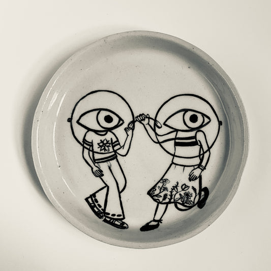 Friends dressed as Eyes and Wire Framed Glasses plate