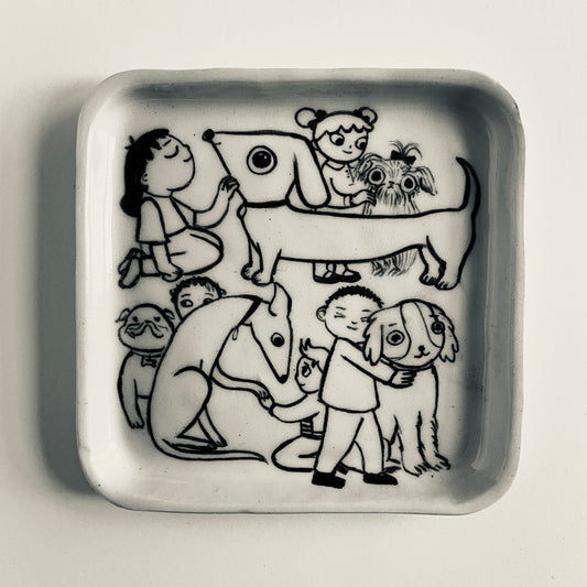 Dogs and Friends plate