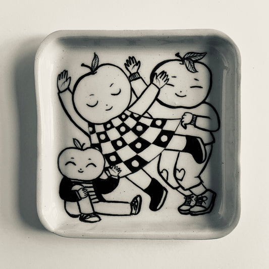 Happy Dancing Apple Family plate
