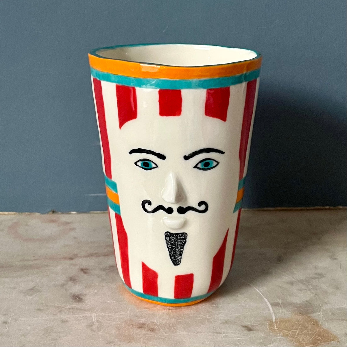 Red and White Striped Man