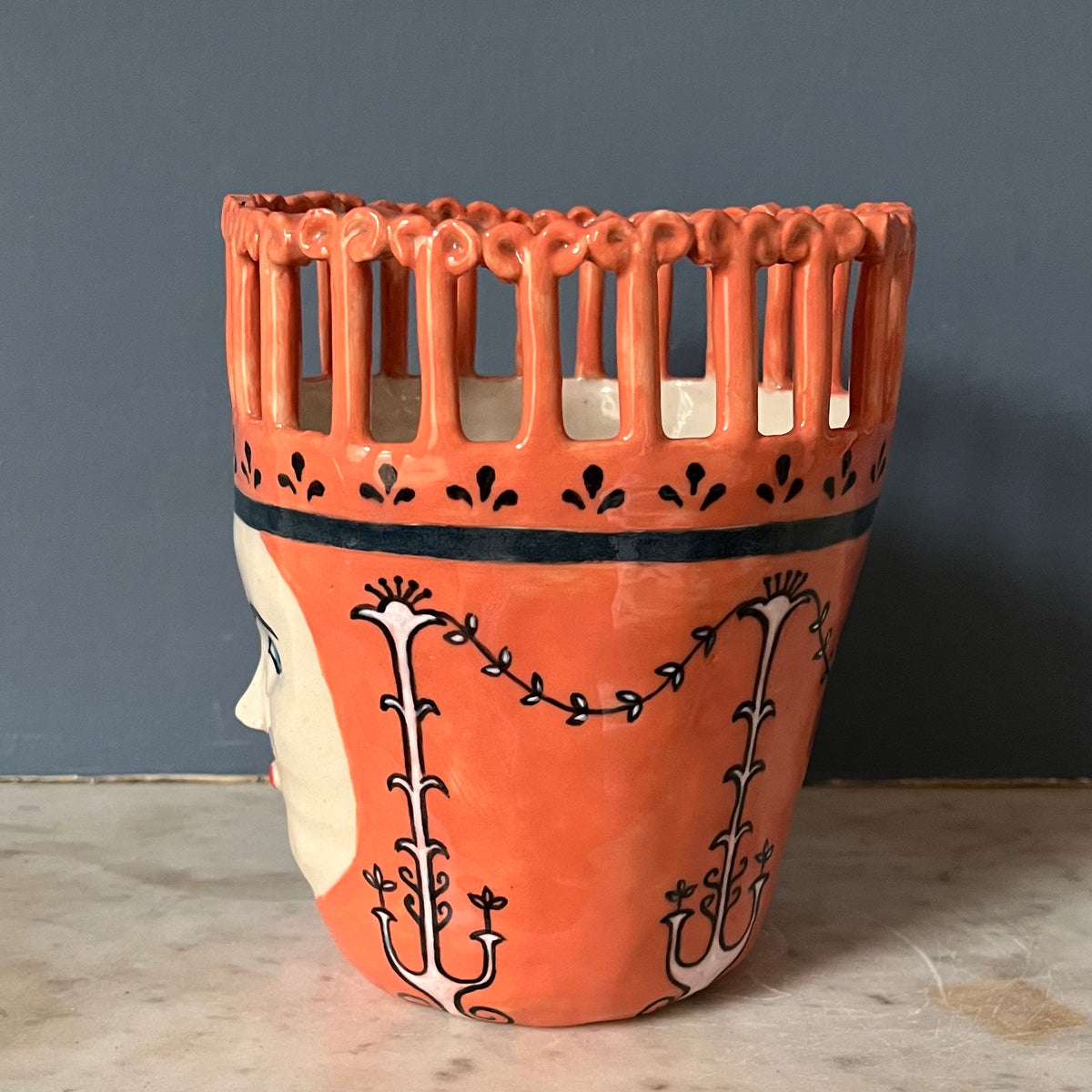 Roman Style Plant Head Pot