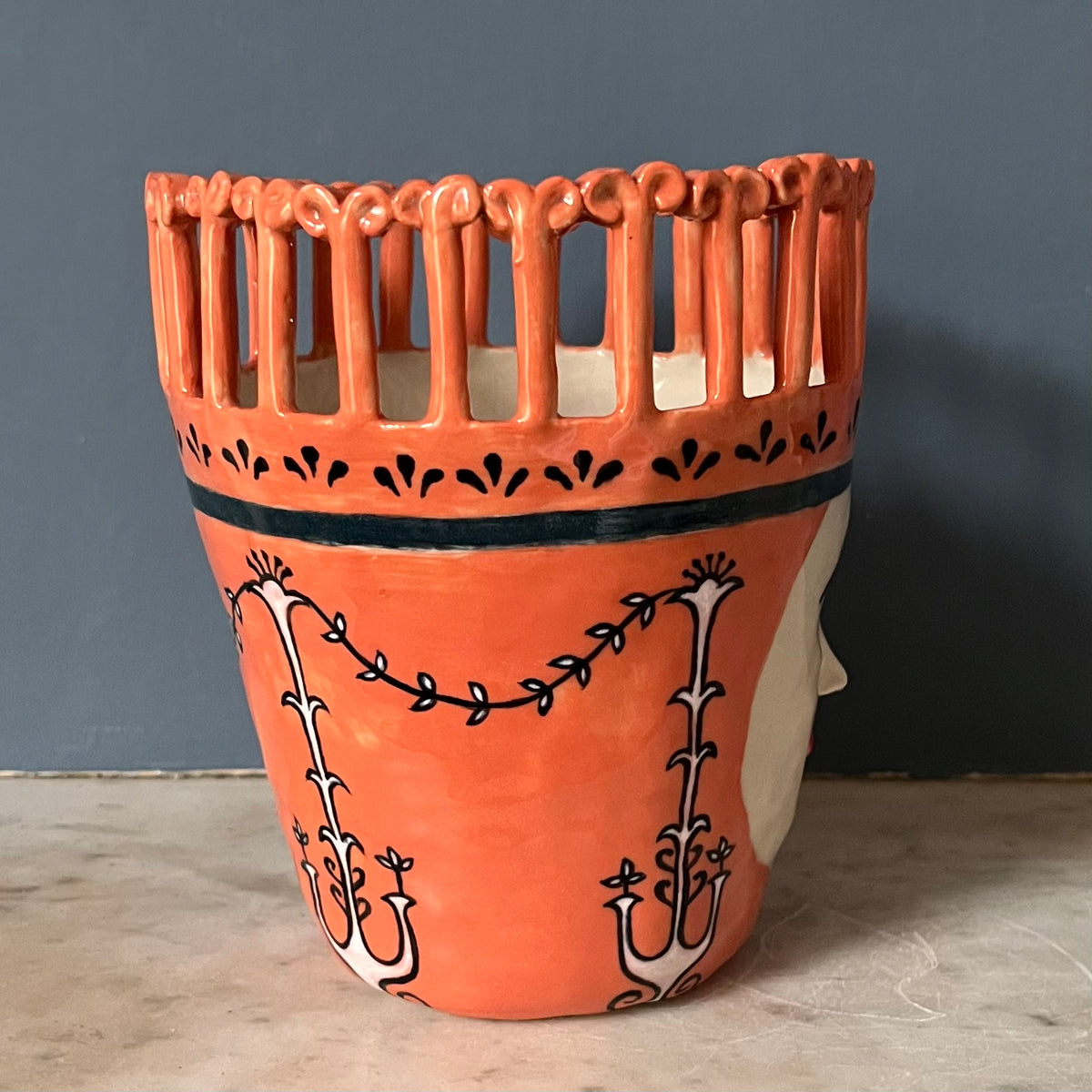 Roman Style Plant Head Pot