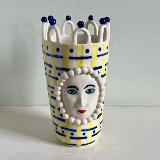 Porcelain Lady with Morse Code Pattern