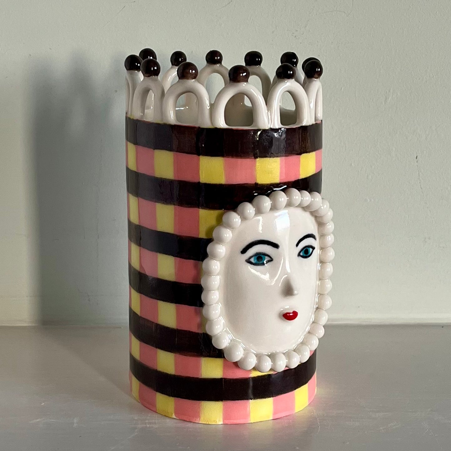 Chocolate Battenberg Lady with White Looped Crown