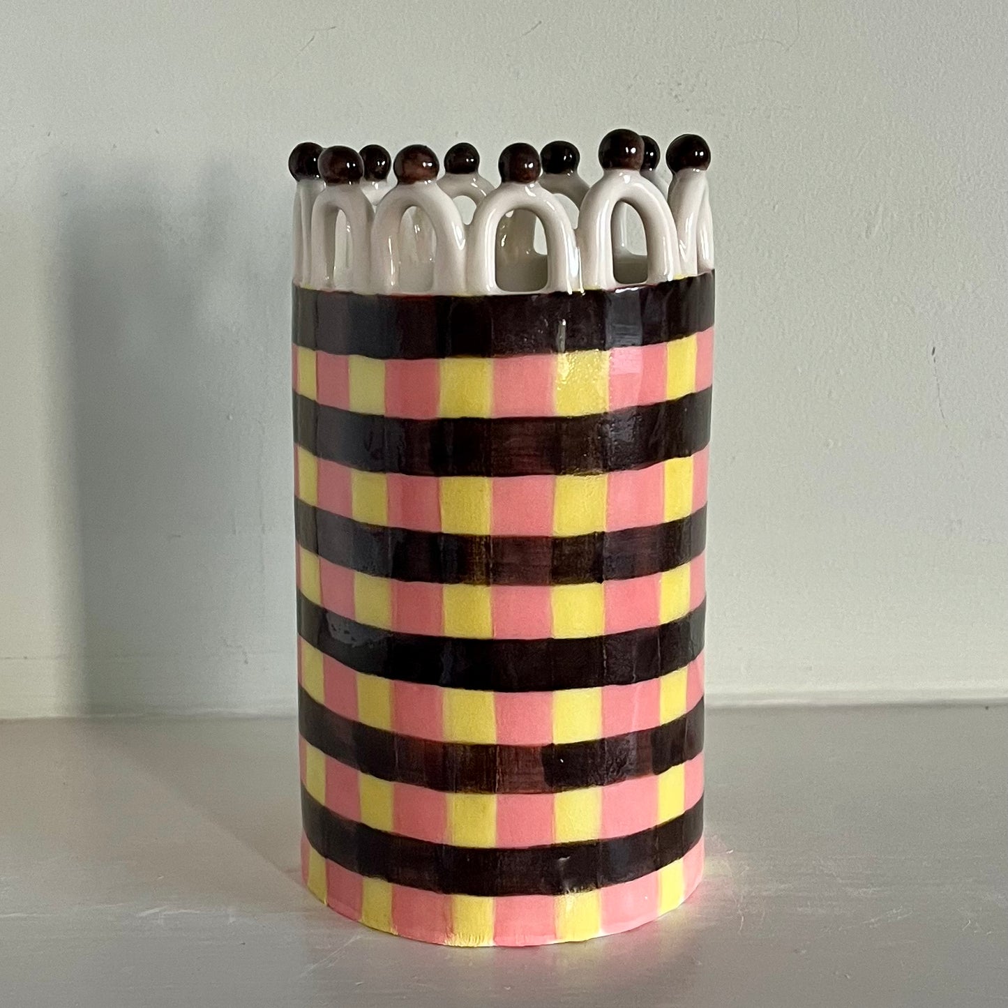 Chocolate Battenberg Lady with White Looped Crown