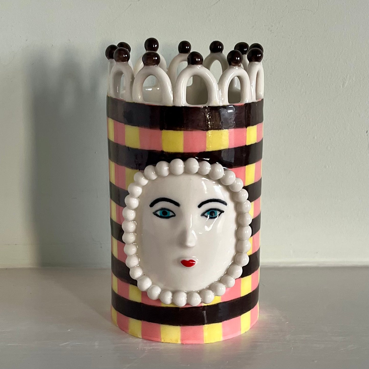 Chocolate Battenberg Lady with White Looped Crown