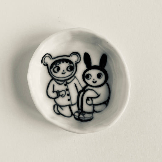 Tiny Mouse and Bunny plate