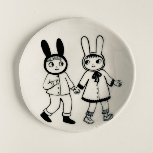 Two Bunnies plate