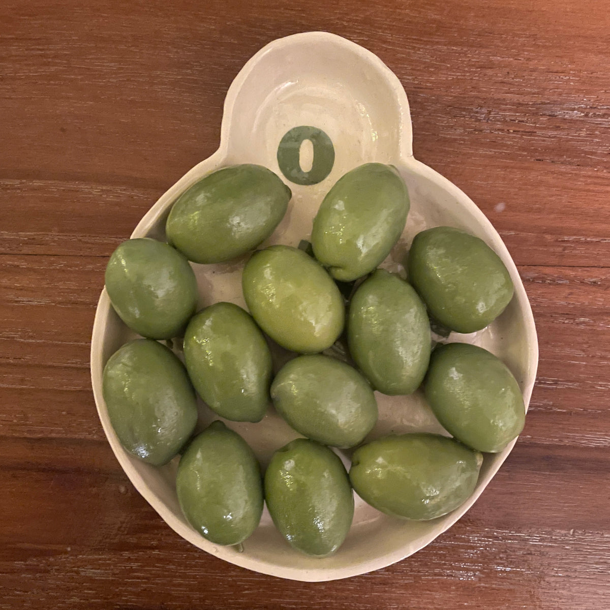 Olive dish with green olives