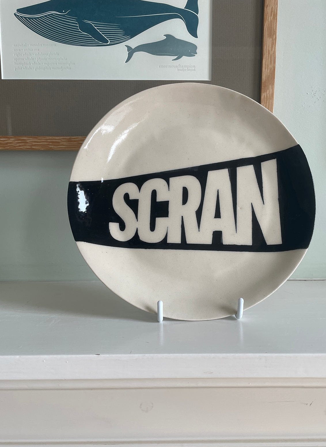 Scran Plate on mantle piece