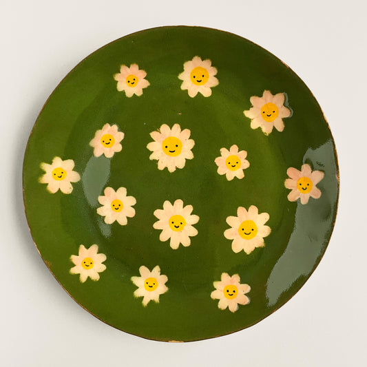 Very Pale Pink Happy Flower Faces plate