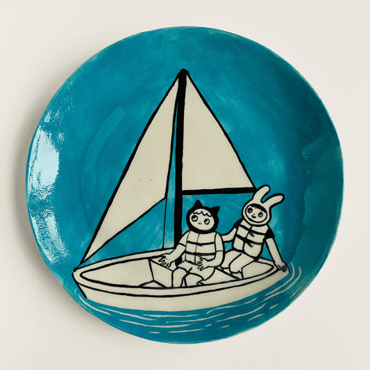 Cat and Bunny go for a Sail plate