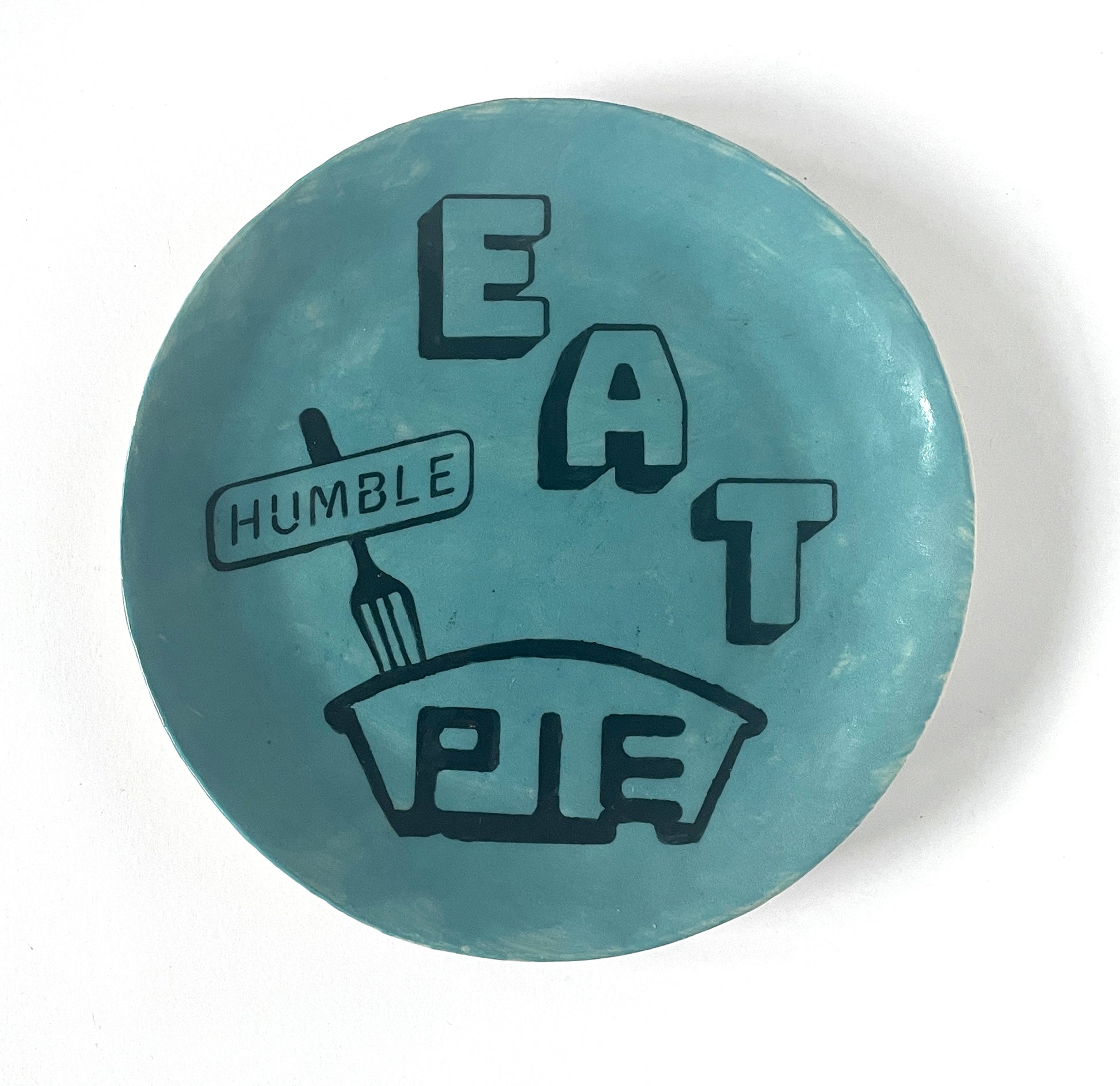 Eat Humble Pie Plate blue