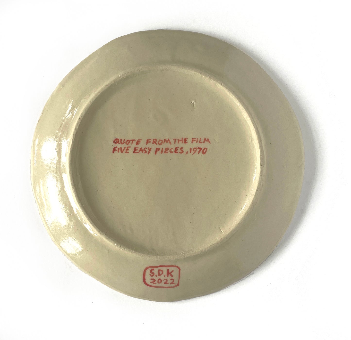 Five Easy Pieces – 'You Want Me To Hold The Chicken?' Plate reverse